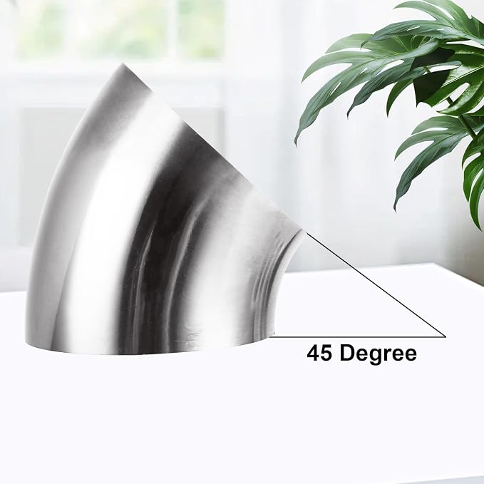 Acrux7 4 Pack 2.5 Inch 45 Degree Exhaust Elbow Pipe, 304 Stainless Steel - Image 4