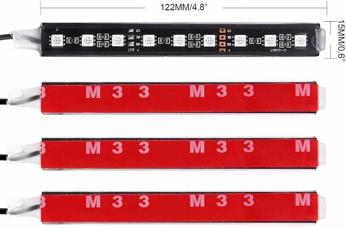 Car LED Strip Light, EJ's SUPER CAR 4pcs 36 LED Car Interior Lights Under Dash - Image 6