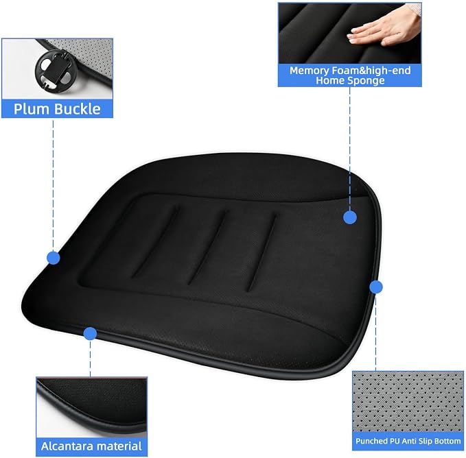 KAYI Car Seat Cushion, Memory Foam Car Seat Cushion, Anti Slip Rubber Bottom - Image 4
