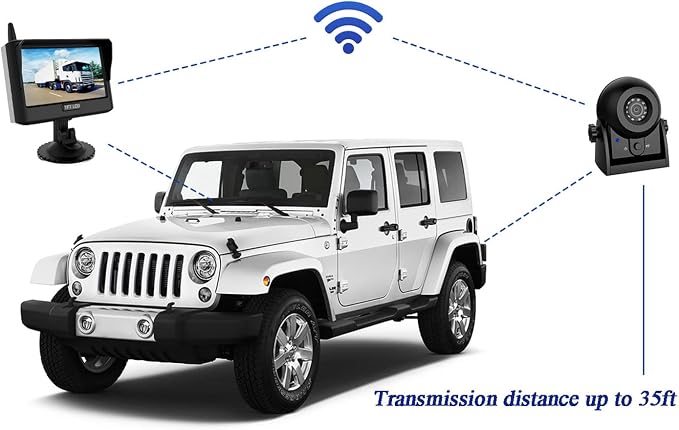 Magnetic Wireless Trailer Backup Camera System, 4.3inch TFT LCD Monitor & IP68 - Image 4