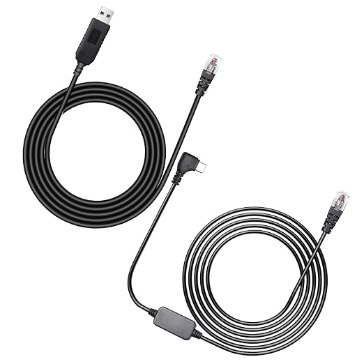 USB-C to RJ11 & USB to RJ11 Radar Detector Cables, 6.56Ft Each, Compatible by Powercables