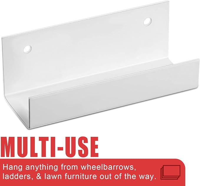 Blulu 4 Pieces Wall Mount Ladder Wall Wheelbarrow Hanger Steel Garage Storage - Image 6