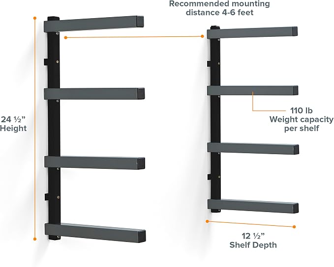 Bora 4-Level Lumber Storage Rack Wood and Garage Organization Space-Saving - Image 2