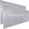 Slat Wall Paneling Garage Wall Organizer, PVC Gray Slatwall Panels 2 Pack 4'x8' by FRAYSCENT