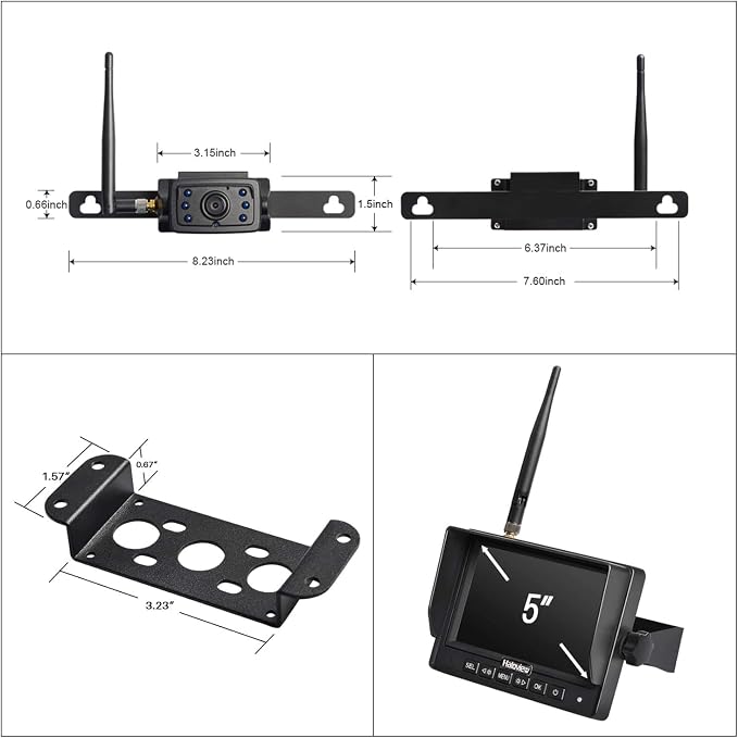 Haloview MC5111 5'' 720P HD Digital Wireless Backup Camera System 5'' LCD Rear - Image 4