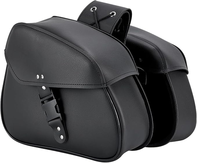 Motorcycle Saddle Bags Synthetic Leather Luggage Bag Waterproof Throw Over by GARGOYLEBELLS