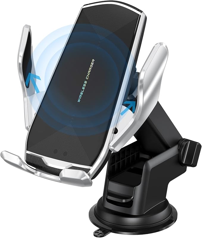 Car Phone Mount, Auto-Clamping Smart Sensor 10W Qi Fast Charging Car Front - Image 8