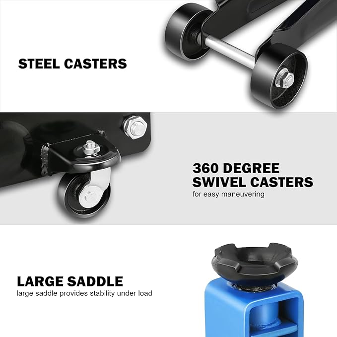 DNA MOTORING 3 Ton Low Profile Floor Jack, 3 tons Capacity Fast Lift Hydraulic - Image 5