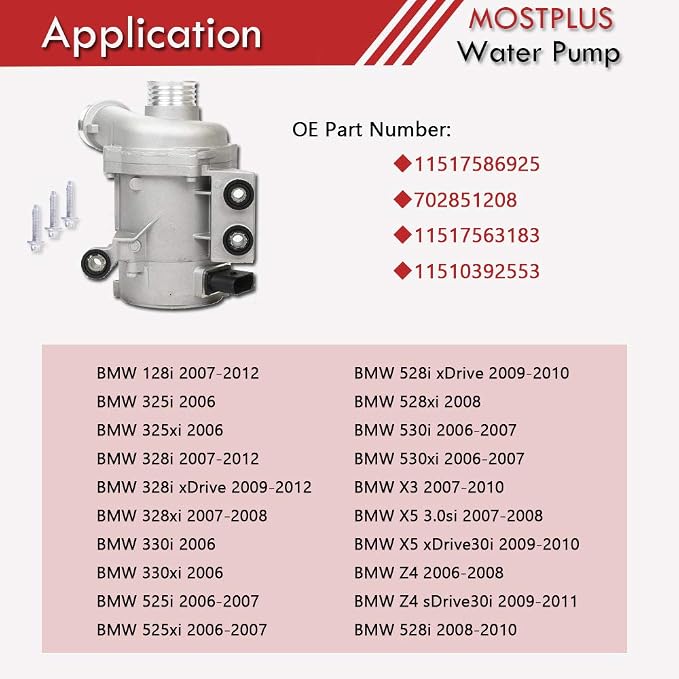 MOSTPLUS Electric Engine Water Pump Compatible - Image 2