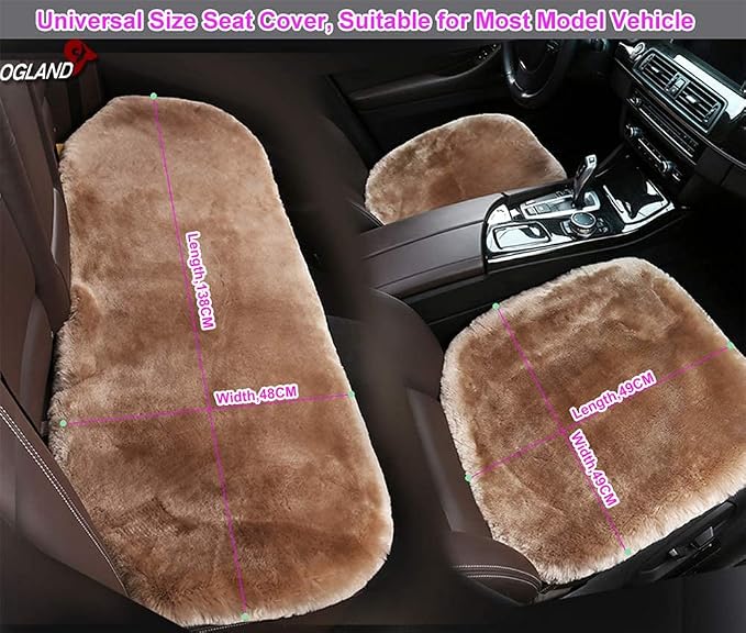 20 inchs Fluffy Shearling Sheepskin Car Seat Cover - Image 6