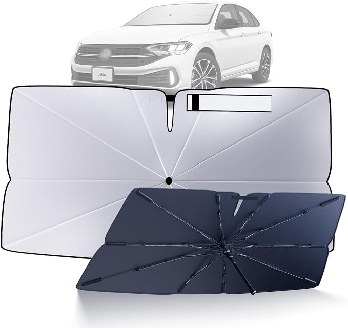 Windshield Sun Shade Umbrella for 2019-2025 Volkswagen VW Jetta Accessories: by HIMUMOY