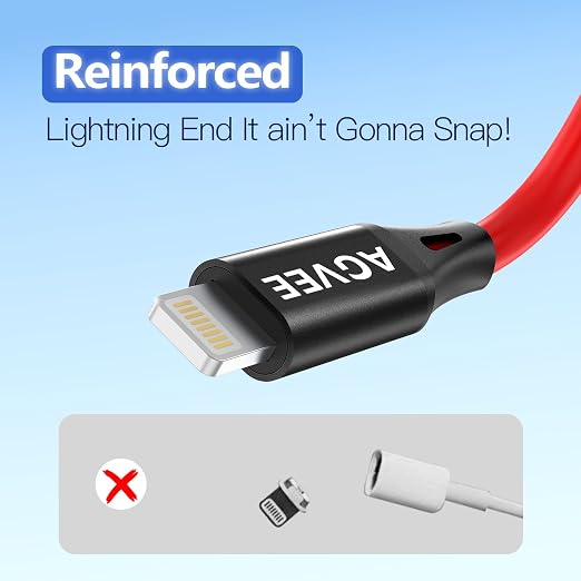 AGVEE 3ft Coiled Short USB to Lightning Charging Cable 3A Fast Charger Cord in - Image 6