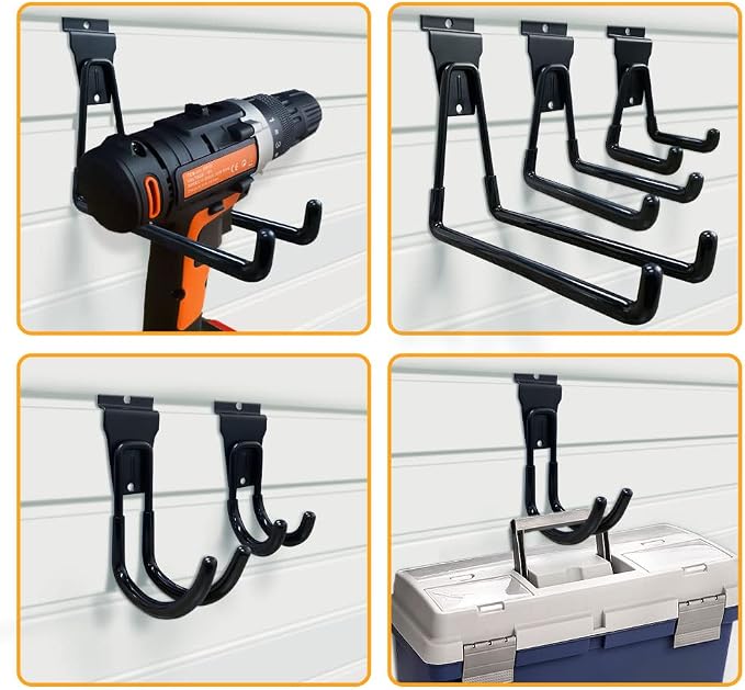 Slatwall Hooks, Slat Wall Accessories Multi Size Garage Hooks Storage Utility - Image 8