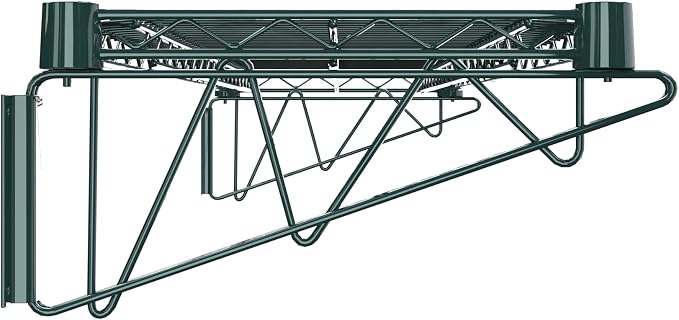 14" x 48" Green Epoxy Wire Wall Mount Shelf - Image 4