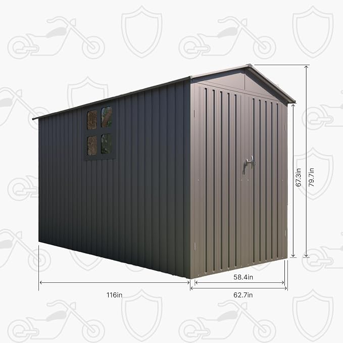 5’ x 10’ Motorcycle Storage Sheds, Metal Shelter & Garage - Image 6