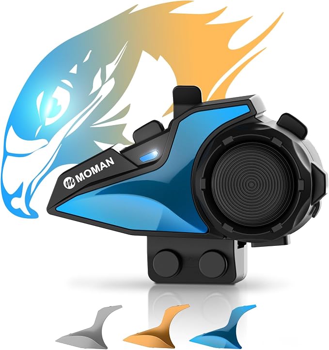 Moman Motorcycle Intercom, H2E Eagle-Like Helmet Headset Communication System by Moman
