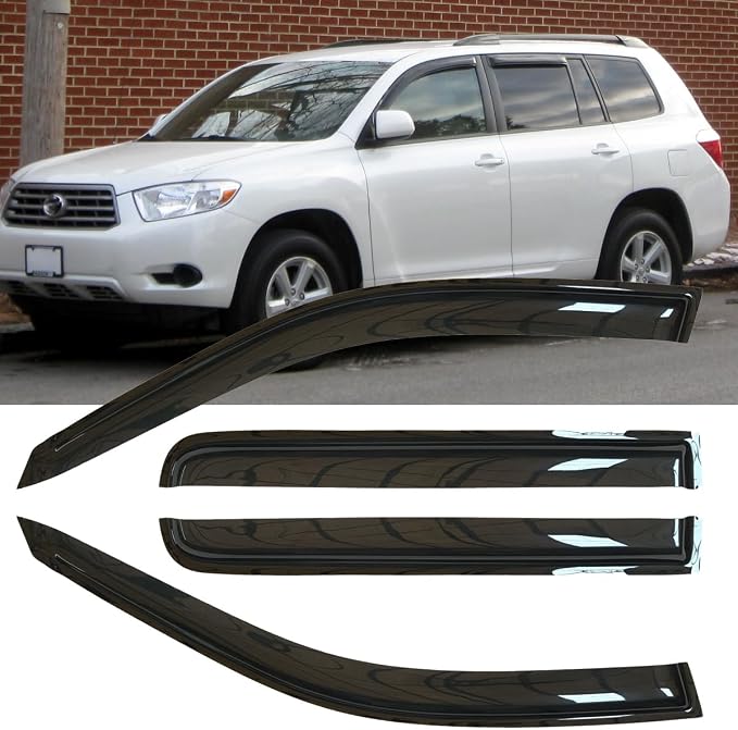 4pcs Outside Mount Style Sun Rain Guard Durable Side Window Wind Deflectors by Deebior