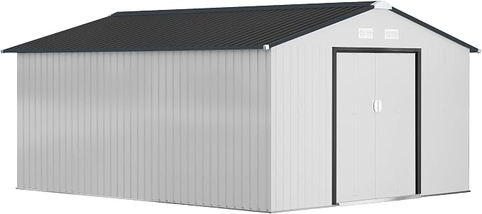 Outsunny 11' x 13' Outdoor Storage Shed, Garden Tool Metal Shed by Outsunny