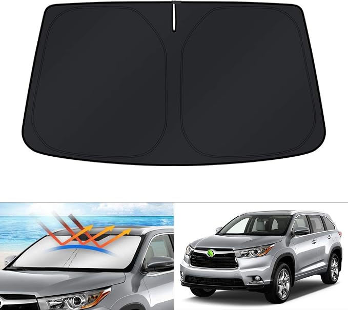 KUST Windshield Sun Shade for Toyota Highlander 2014-2019 Window Sun Visor by KUST