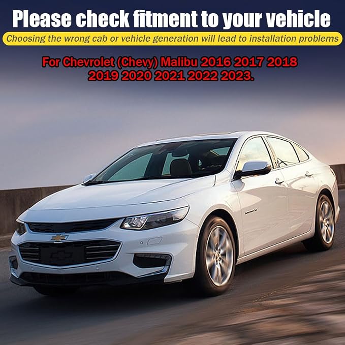 Rain Guards for Chevrolet Malibu 2016-2023, Tape-on Side Window Deflectors for - Image 6