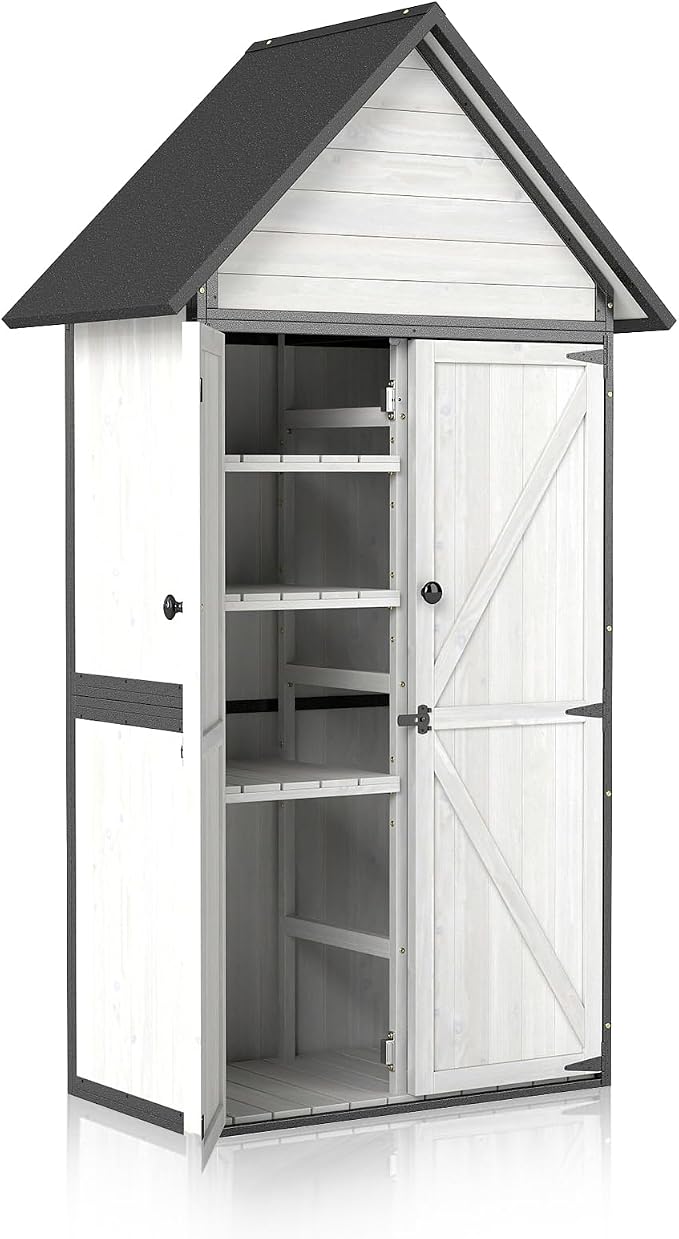 Outdoor Storage Shed with Sloped Roof by Suumerpety
