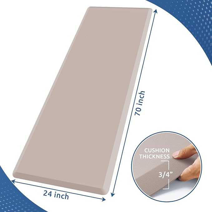 KitchenClouds Kitchen Mat Cushioned Anti Fatigue Rug 24"x70" Waterproof - Image 2