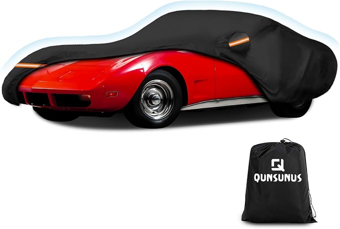 QUNSUNUS 6 Layer Car Cover for C3 Corvette 1968-1982 Waterproof All Weather by QQUNSUNUS