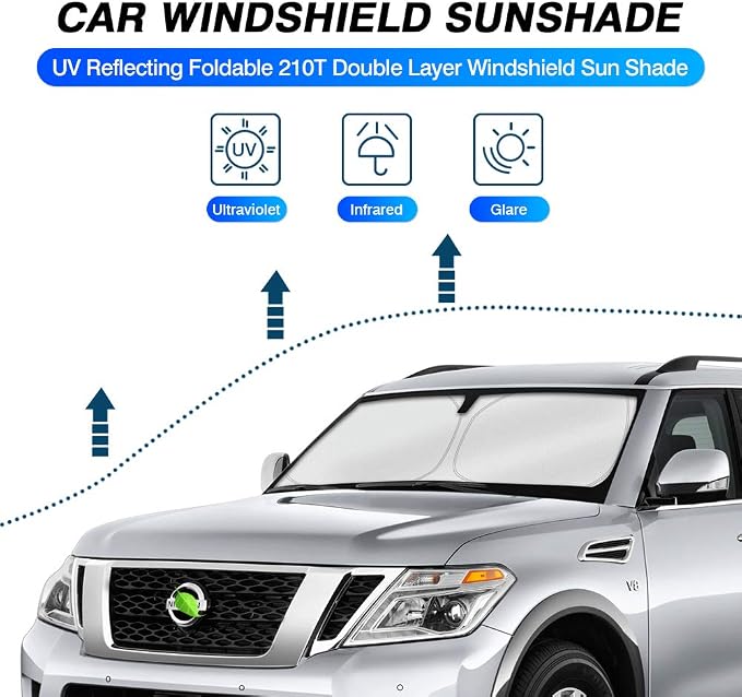 KUST Windshield Sun Shade for 2017-2024 Nissan Armada Accessories Custom Fit - Image 2