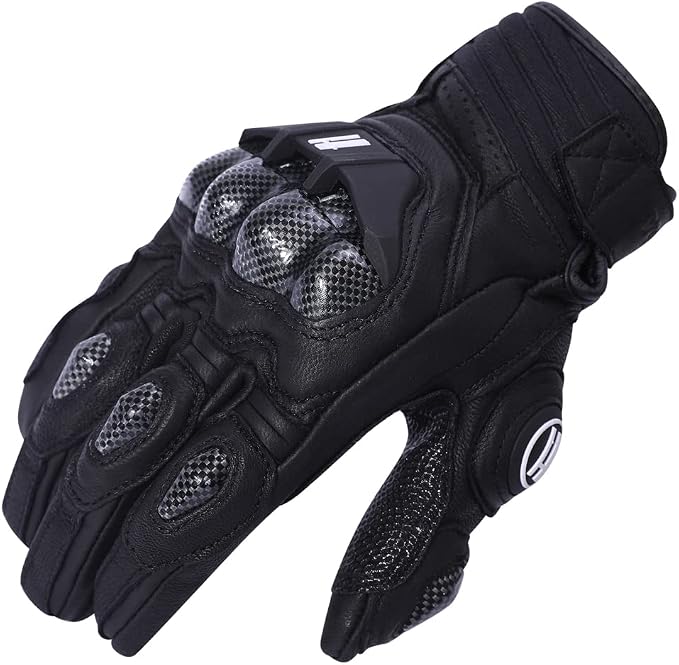 Harssidanzar Breathable Leather Motorcycle Gloves Touchscreen - Image 4