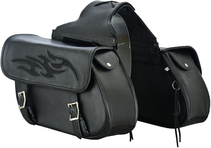 GARGOYLE BELLS Motorcycle Saddle Bags Leather Motorcycle Luggage Bag by GARGOYLEBELLS