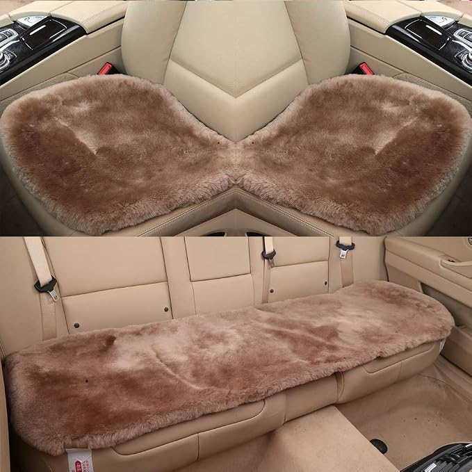 Fluffy Genuine Australia Sheepskin Car Seat Cover - Image 5