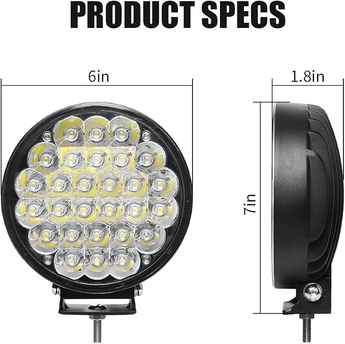 Exzeit 6 inch 224w Led Driving Lights, 22400 lumens Fog Light Ofroad Lights - Image 3