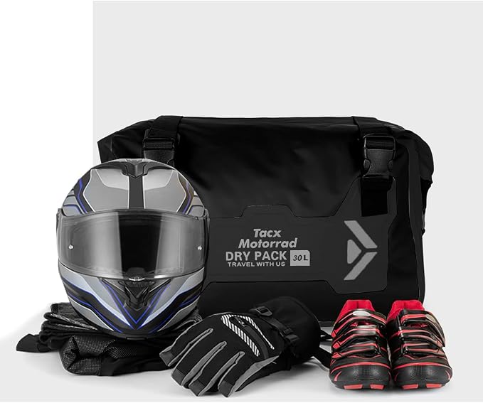 Motorcycle Saddle Bags Tail Bag, 30L Roll-top Waterproof Motor Detachable Side - Image 7