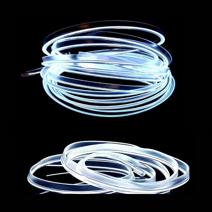 El Wire White Interior Car LED Strip Lights, 5M Neon Wire USB 5V - Image 3