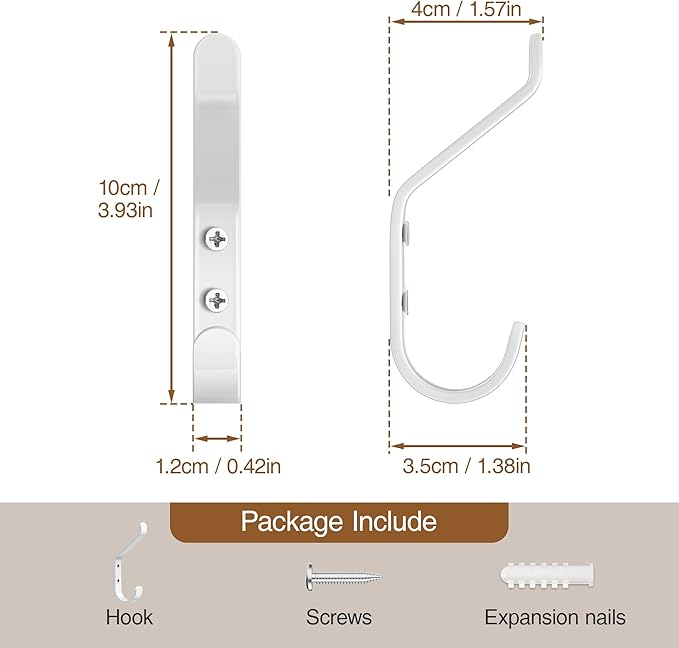 Coat Hook for Hanging, Stainless Wall Hooks for Towel, Wall Mounted Coat Hanger - Image 4