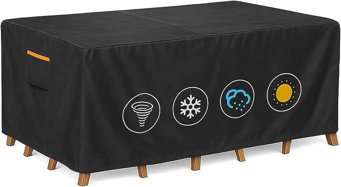 Outdoor Waterproof Furniture Cover, 111W x 74L x 28H inches Heavy Duty 600D by BRUXOLAY