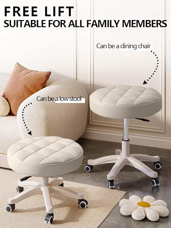 Small Chair Round Rolling Stool - Image 4