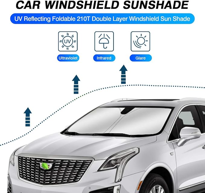 KUST Windshield Sun Shade for 2017-2024 2025 Cadillac XT5 Accessories Window - Image 2
