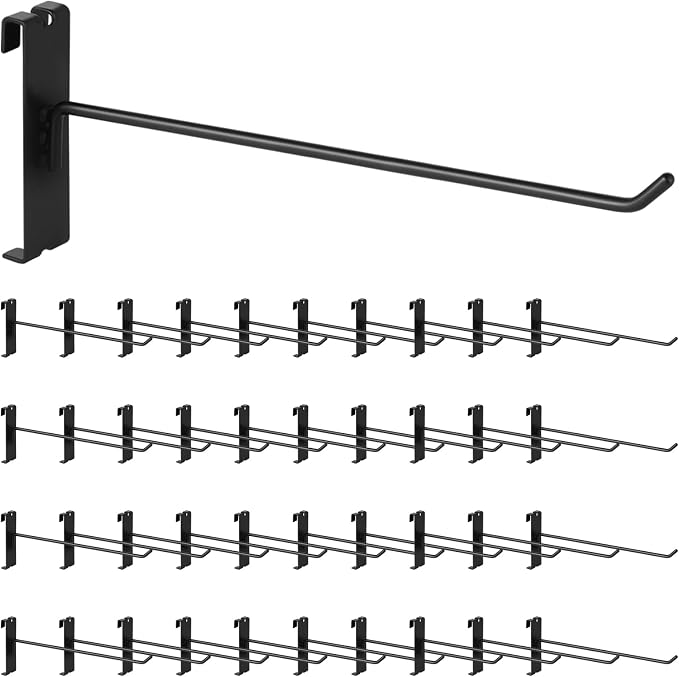 40Pcs 10" Gridwall Display Hooks Assortment Set, Wire Diameter 5mm/ 0.2” by Yauhar