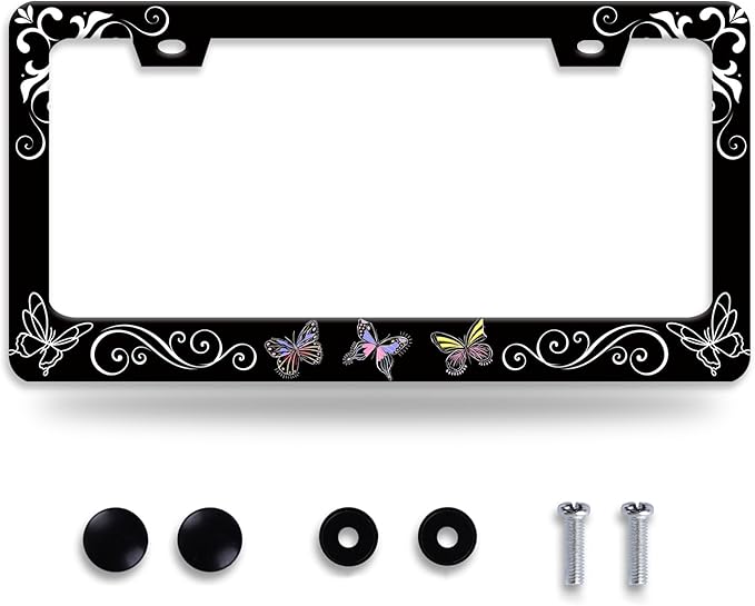 Butterfly License Plate Frame Butterflies Floral License Plate Frames by NEWCOCO