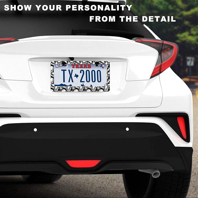 2Pack of Skull License Plate Frames Horror Skull Car Decor Accessories - Image 2