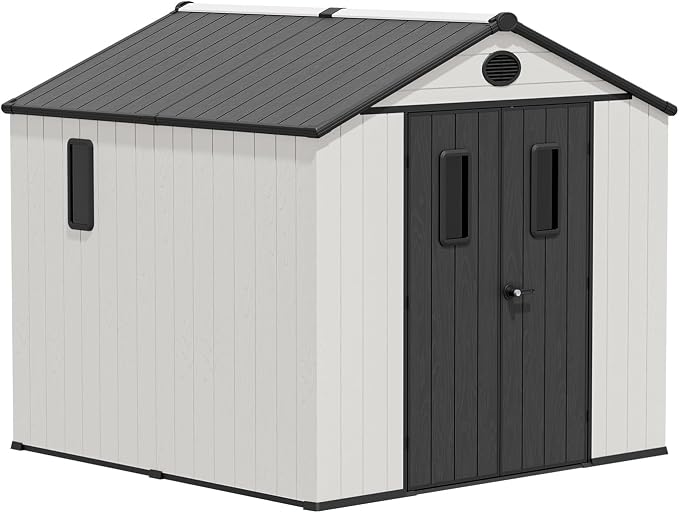 EAGLE PEAK 8x8 Resin Outdoor Storage Shed, Weatherproof Garden Shed - Image 9