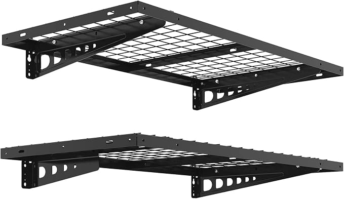 FLEXIMOUNTS 2 Pack 2x4ft Garage Storage 24x48 inch Bike Wall Shelving Rack by FLEXIMOUNTS