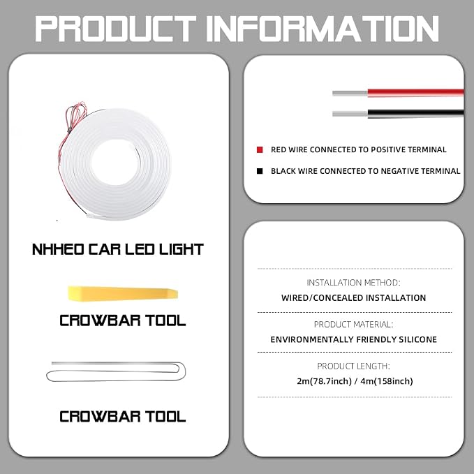 Car LED Strip Light For Trunk, 79Inch IP67 Silicone Waterproof Neon Light Strip - Image 8