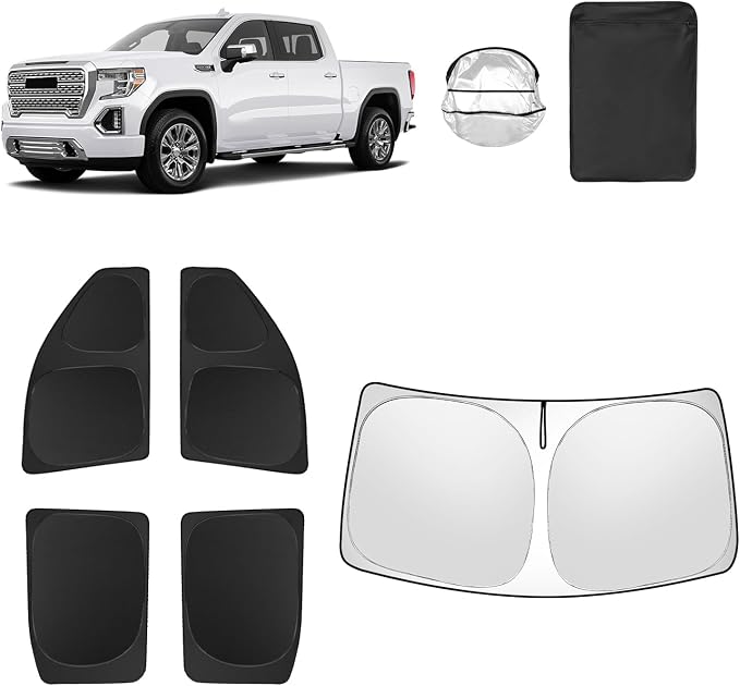 5pcs Car Window Shades for GMC Sierra 1500 2500 3500 2019-2025 Accessories by Unknown