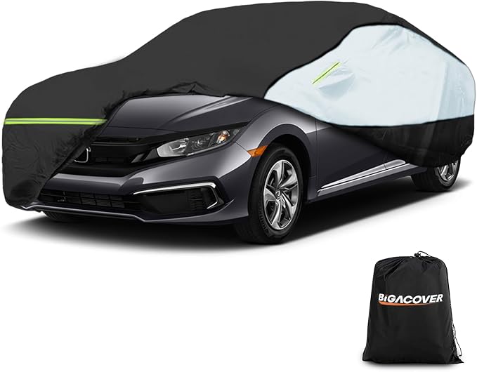 Universal Sedan Car Cover Fit for Toyota Corolla, Honda Civic, Nissan Sentra by BIGACOVER