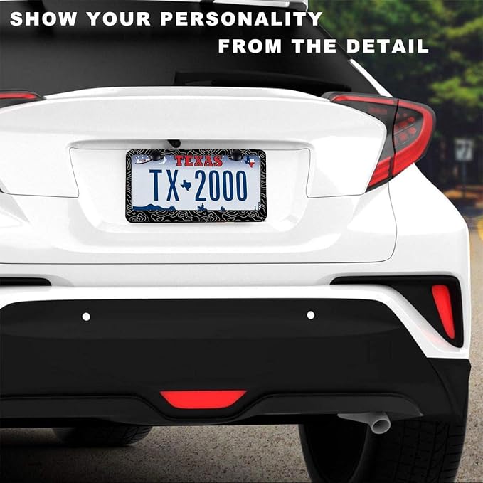 Topographic License Plate Frame-2 PCS Topography | Map | Exploration | - Image 2