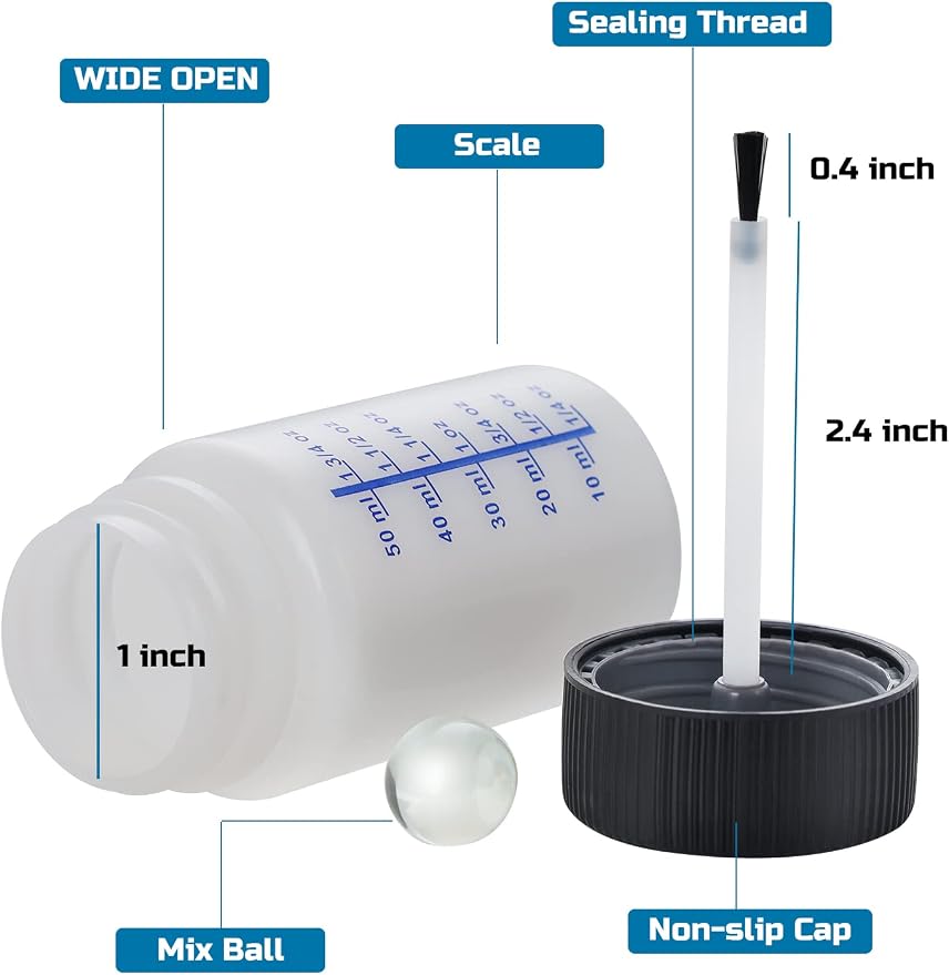 Lichamp Touch Up Paint Container, 50-Piece 2 oz Paint Touch Up Bottles - Image 5