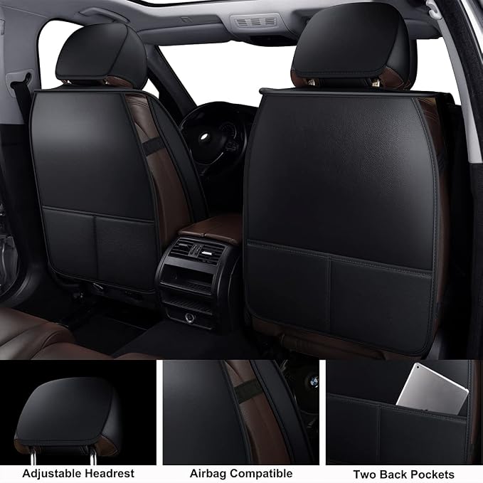 LINGVIDO Car Seat Covers, Breathable and Waterproof Faux Leather Automotive - Image 2
