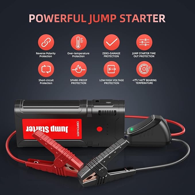 DBPOWER Jump Starter 2750A Peak 76.96Wh Portable Car Jump Starter 12V Auto - Image 3